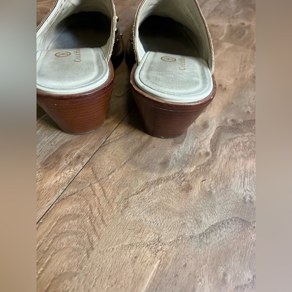 Cole Haan Tan and Orange Studded Mules - Picture 5 of 7